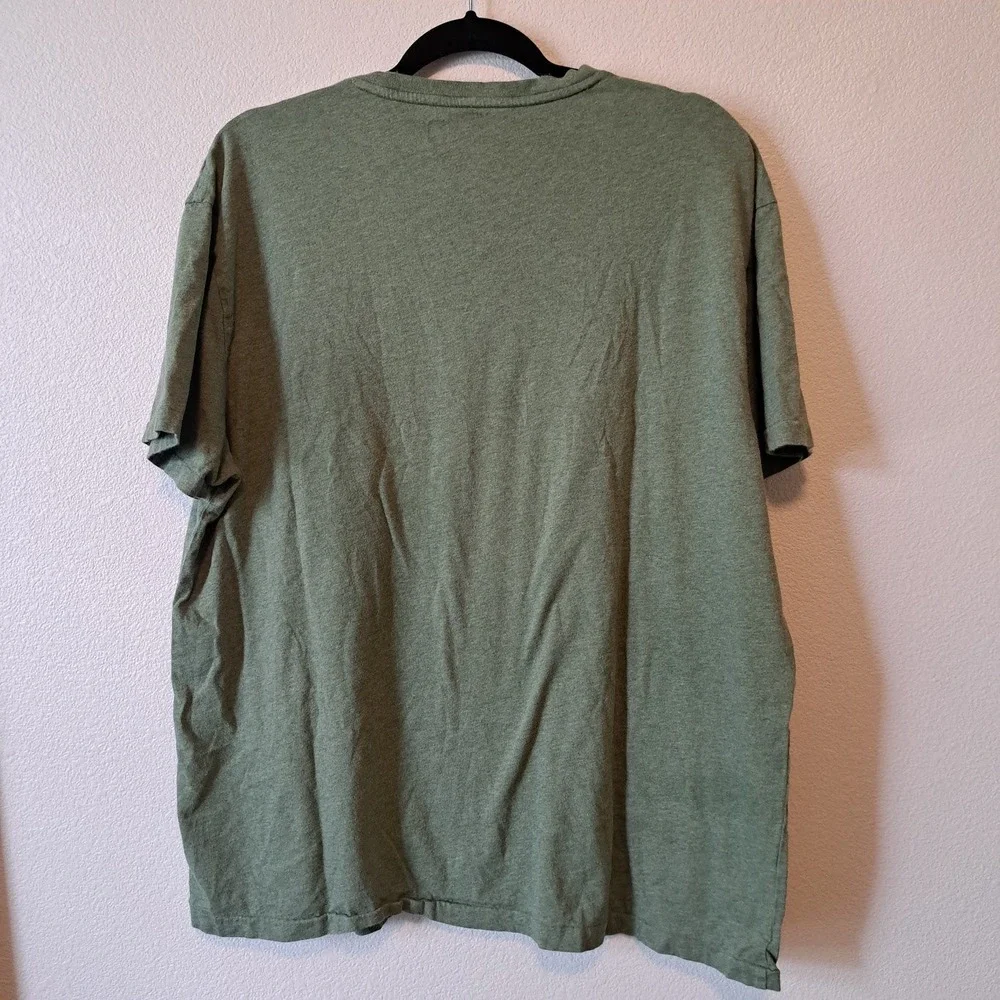 Polo Ralph Lauren Men XL Classic Fit V-Neck T-Shirt Olive Green Heather Orange